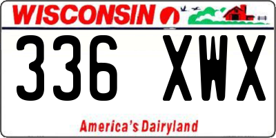 WI license plate 336XWX