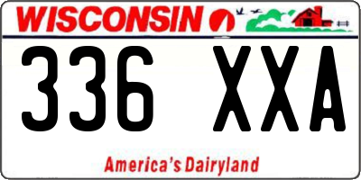 WI license plate 336XXA