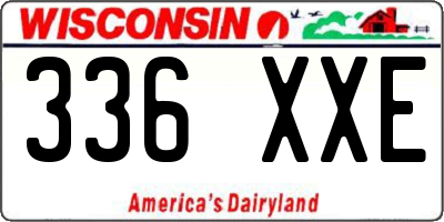 WI license plate 336XXE