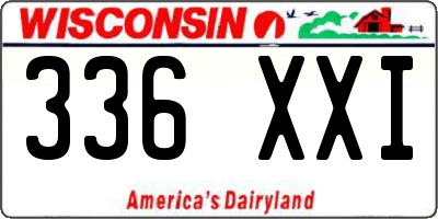 WI license plate 336XXI