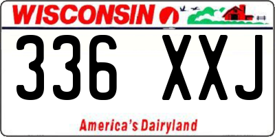WI license plate 336XXJ