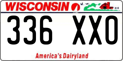 WI license plate 336XXO