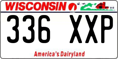 WI license plate 336XXP
