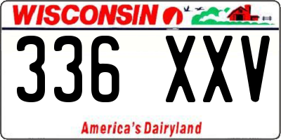WI license plate 336XXV