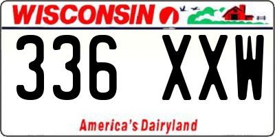 WI license plate 336XXW
