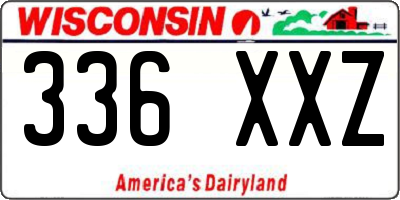 WI license plate 336XXZ