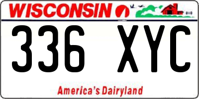 WI license plate 336XYC