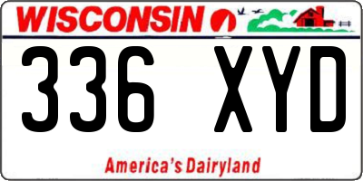 WI license plate 336XYD