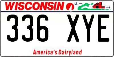 WI license plate 336XYE