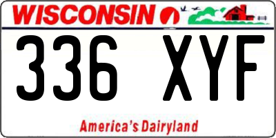 WI license plate 336XYF