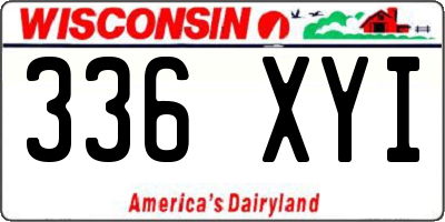 WI license plate 336XYI