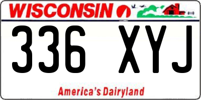 WI license plate 336XYJ