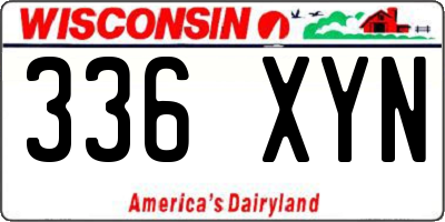 WI license plate 336XYN