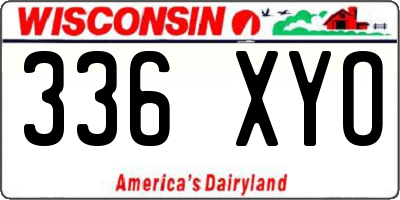 WI license plate 336XYO