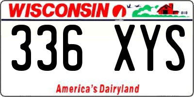 WI license plate 336XYS