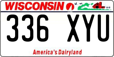 WI license plate 336XYU