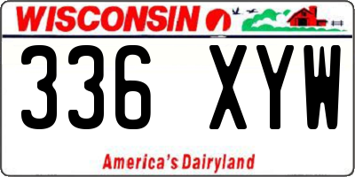 WI license plate 336XYW