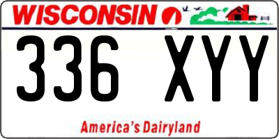 WI license plate 336XYY