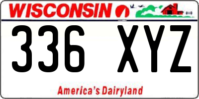 WI license plate 336XYZ