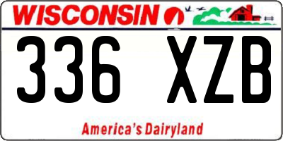 WI license plate 336XZB