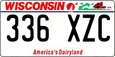 WI license plate 336XZC