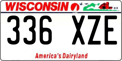 WI license plate 336XZE