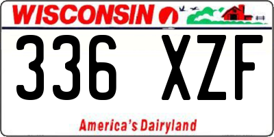 WI license plate 336XZF