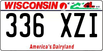 WI license plate 336XZI