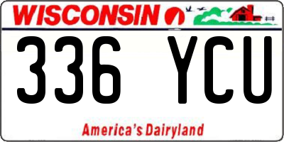 WI license plate 336YCU