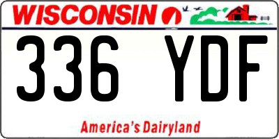 WI license plate 336YDF