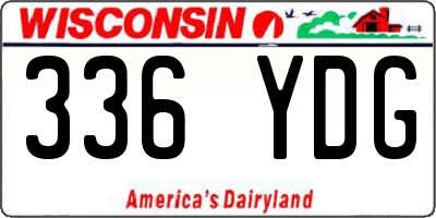 WI license plate 336YDG