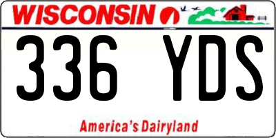 WI license plate 336YDS