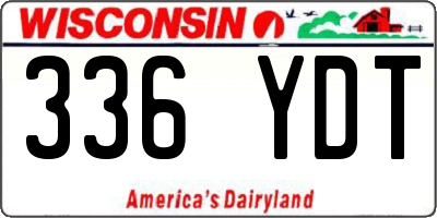 WI license plate 336YDT