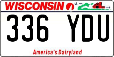 WI license plate 336YDU