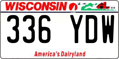 WI license plate 336YDW