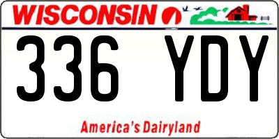 WI license plate 336YDY