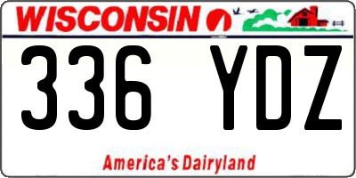 WI license plate 336YDZ