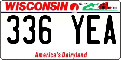 WI license plate 336YEA