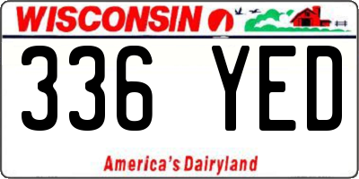 WI license plate 336YED