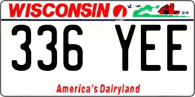 WI license plate 336YEE