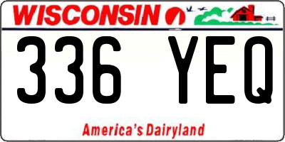 WI license plate 336YEQ