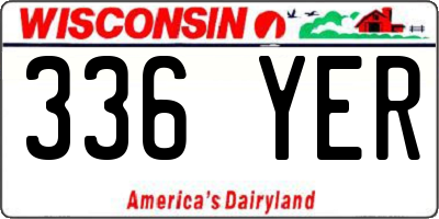 WI license plate 336YER
