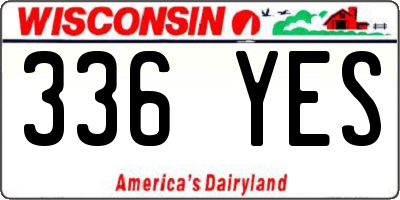 WI license plate 336YES