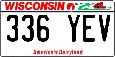 WI license plate 336YEV