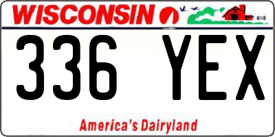 WI license plate 336YEX