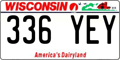 WI license plate 336YEY