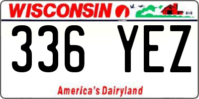 WI license plate 336YEZ