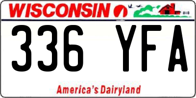 WI license plate 336YFA