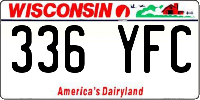 WI license plate 336YFC