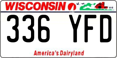 WI license plate 336YFD